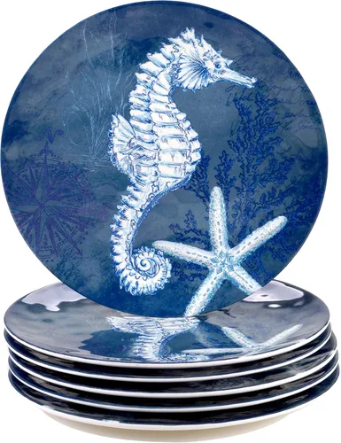 Miniatura 2 de Certified International Oceanic - Juego de vajilla de melamina de 12 piezas, servicio para 4, multicolor