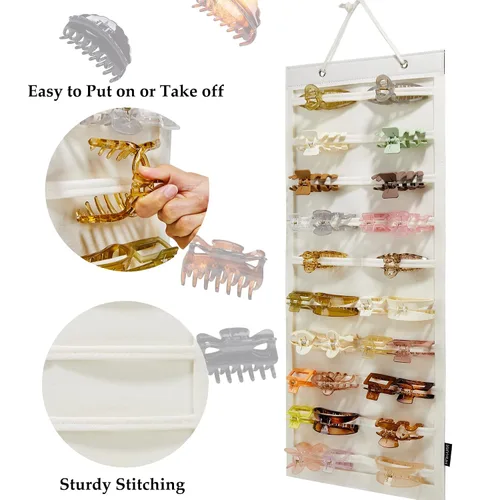 Miniatura 2 de Organizador de pinzas colgantes para el cabello, organizadores y almacenamiento para mujeres y niñas, soporte de pinzas para el cabello para pared