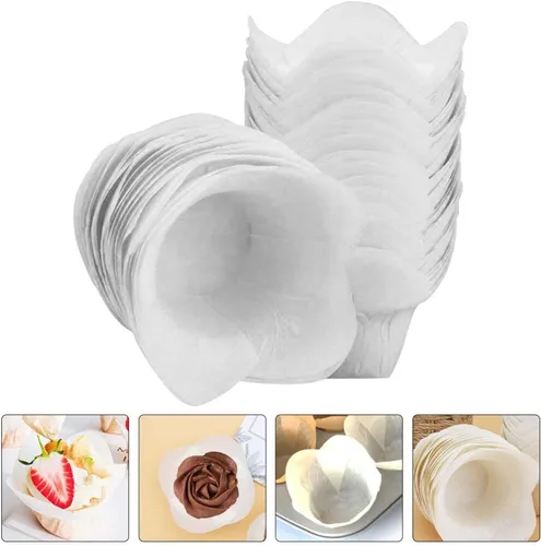 Miniatura 4 de Kichvoe 100 piezas de papel antiaceite para tartas pequeñas, envoltura de muffins, mini tazas de papel para hornear, magdalenas, taza para hornear