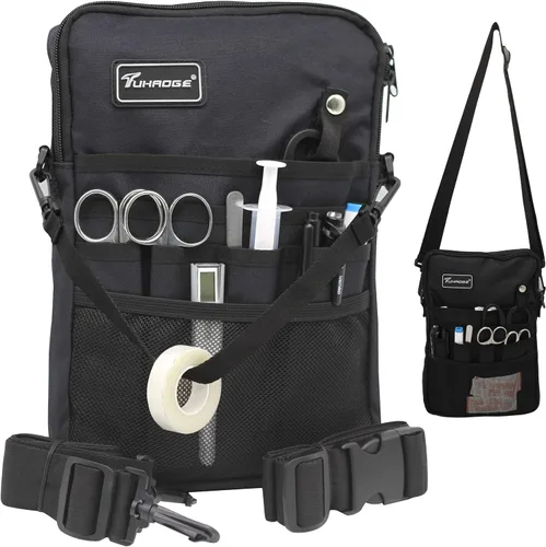 Miniatura 18 de Riñonera para enfermera con soporte para cinta, organizador de bolsillo para enfermeras para profesionales médicos, bolsa de cintura de enfermera