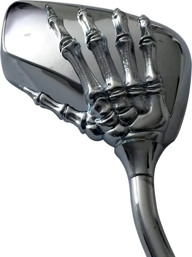 Miniatura 3 de Small 3D Silver Skull Hand Rear Motorcycle Mirrors Compatible for Yamaha MT-07