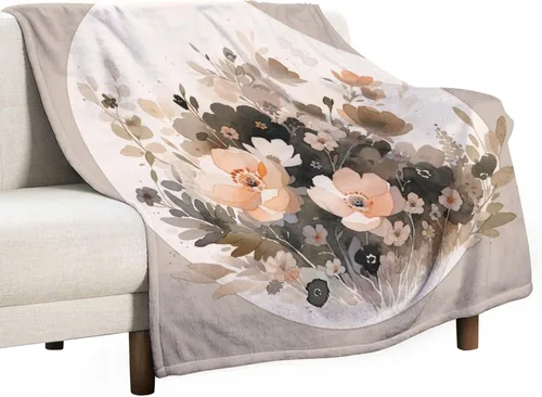 Miniatura 43 de Manta decorativa moderna de flores de acuarela, manta floral de primavera y verano, manta de 30 x 40 pulgadas, súper suave y acogedora para sofá