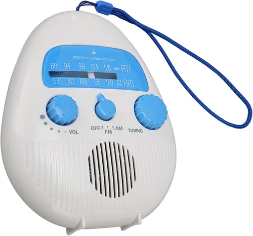 Miniatura 8 de Radio de ducha a prueba de agua, radio de baño portátil AM FM con altavoz integrado, para fácil sintonización y control de volumen