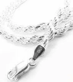 Miniatura 2 de Collar de cadena de plata de ley con corte de diamante de 0197in longitud de 160in 180in 200in 220in 239in