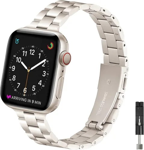 Miniatura 13 de Correa fina compatible con Apple Watch de 40mm, 38mm, 42mm, 44mm, de acero inoxidable de alta calidad de repuesto, ajustable, para iWatch Series