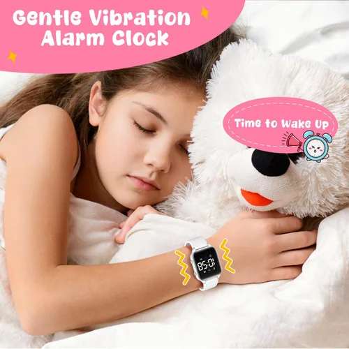 Miniatura 6 de Relojes digitales para niños y niñas, reloj deportivo con rastreador de fitness, podómetro, alarmas, cronómetro, no necesita aplicación, reloj