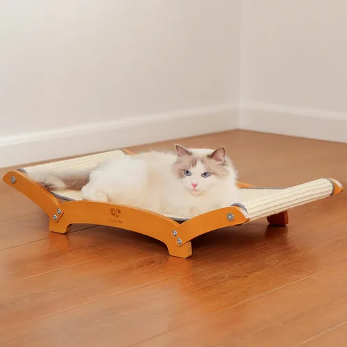Miniatura 9 de Cama rascador de sisal extra grande para gatos, poste rascador duradero para gatos con hamaca para gatos de interior, tumbona y dormir y arañazos