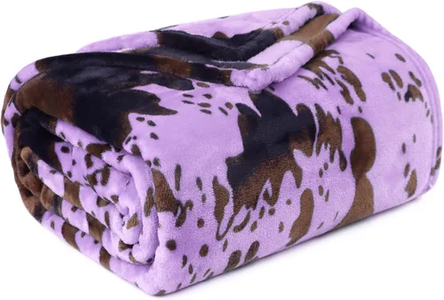Miniatura 39 de Manta ligera de forro polar suave rosa, manta pequeña y cálida para cama Manta vaquera-rosa