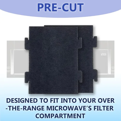 Miniatura 2 de W11282981 - Filtro de carbón para microondas, hidromasaje y KitchenAid 2-pack pre-cut replacement; snaps into over-the-range hood vents; absorbs