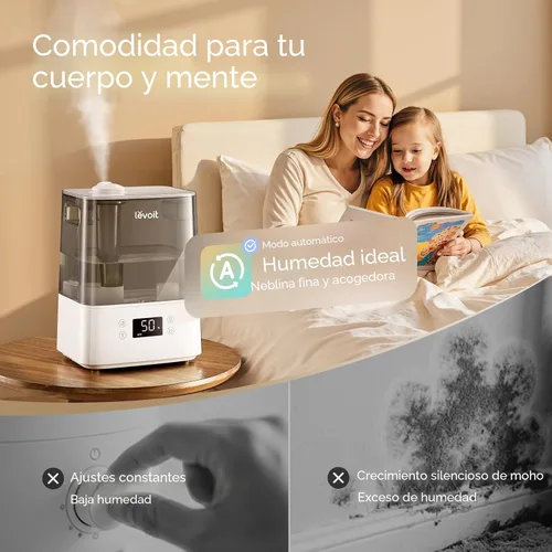 Miniatura 2 de LEVOIT Humidificadores para dormitorio, habitación grande, hogar, (6L) difusor de aceite esencial de llenado superior de niebla fría para bebés