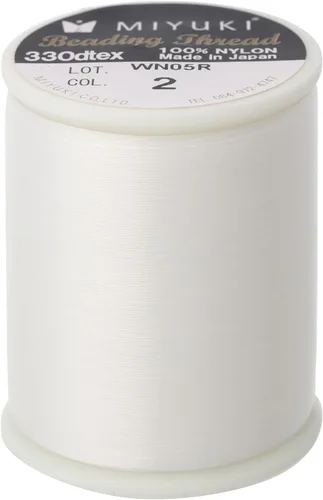 Miniatura 27 de Hilo para abalorios Miyuki – Hilo de nylon previamente encerado para proyectos de enhebrado, carrete de 50 m/55 yardas, color marrón, diámetro