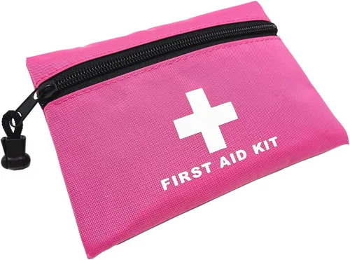 Miniatura 2 de Bolsa roja de primeros auxilios de emergencia, pequeña bolsa vacía de rescate de viaje para almacenamiento de primeros auxilios, bolsillo para rosa
