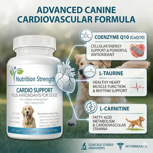 Miniatura 2 de Soporte cardiovascular para perros más antioxidante, L-carnitina, L-taurina, con coenzima Q10 y vitamina E, promueve un corazón de perro saludable