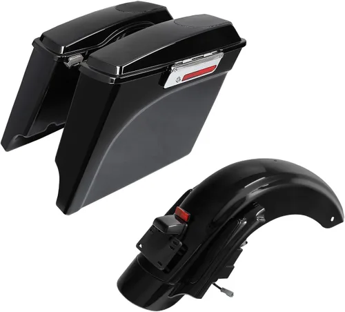 Miniatura 14 de TCT-MOTORPARTS Alforjas alargadas de 5 pulgadas con tapas de altavoces de 5x7" y sistema de guardabarros trasero LED para Harley Touring Street Road