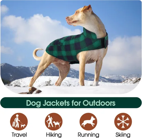 Miniatura 5 de Kuoser - Abrigo de invierno para perro, chaqueta reversible, abrigo cálido de estilo británico, de clima frío, ropa resistente al viento, chaleco