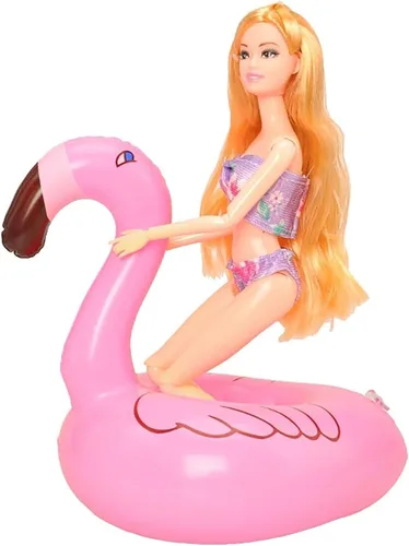 Miniatura 4 de Juego de 9 flotadores de piscina, accesorios de natación para muñecas de niña, divertido anillo de fiesta en piscina, soporte inflable para bebidas