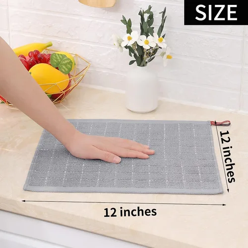 Miniatura 5 de Homaxy - Paquete de 6 paños de cocina de tela de toalla, 100 % algodón, ultrasuaves y absorbentes, trapos perfectos para la cocina, secar y lavar