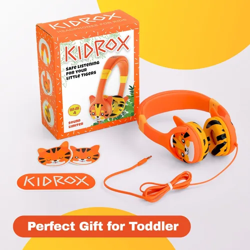 Miniatura 6 de Kidrox - Audífonos con cable para niños pequeños de 1 a 7 años — Audífonos para bebés con volumen limitado de 85 dB para viajes en avión y automóvil