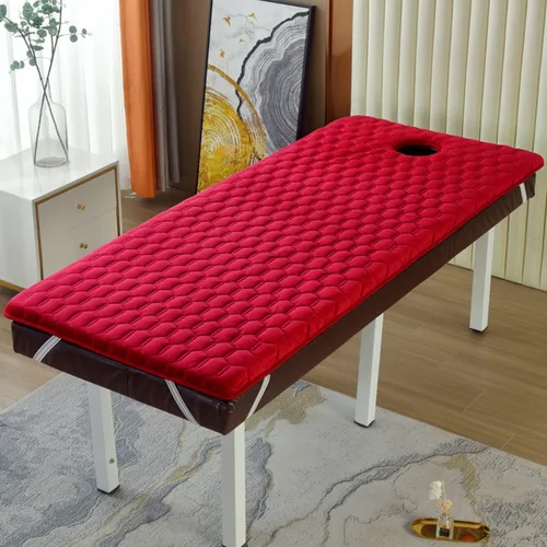 Miniatura 16 de Cubrecolchón de mesa de masaje de 2.0 in/2.8 in de grosor, funda de colchón trapezoidal para cama de salón de belleza, sábanas con agujeros de Gris