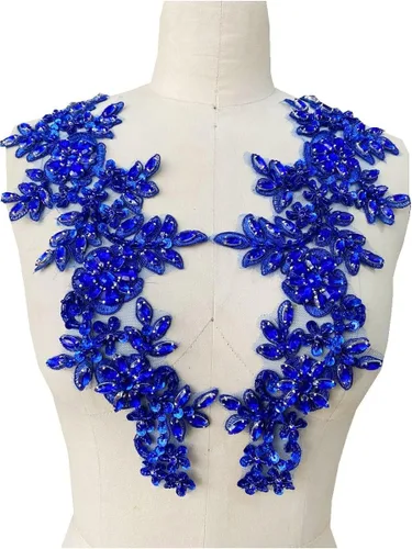 Miniatura 16 de 1 parche cosido a mano con piedras brillantes de imitación en rojo/blanco/verde/azul, cuentas y piedras de adorno para costura, accesorio