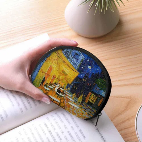 Miniatura 5 de IBILIU Monedero pequeño para cafetería, terraza en la noche, mini monedero, monedero, monedero, monedero, monedero, monedero, monedero para mujeres