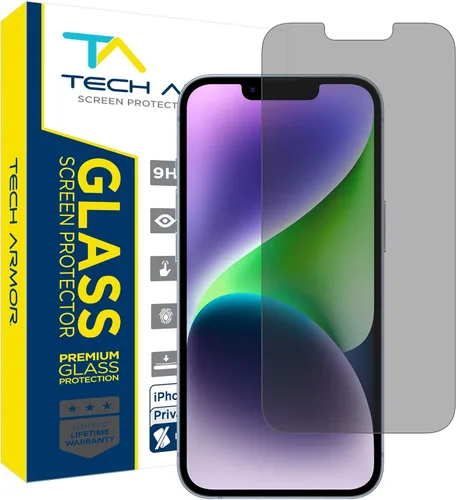 Miniatura 6 de Tech Armor Paquete de 1 protector de pantalla de vidrio balístico de privacidad compatible con Apple iPhone 14 Pro Max 5G de 6.7 pulgadas de vidrio
