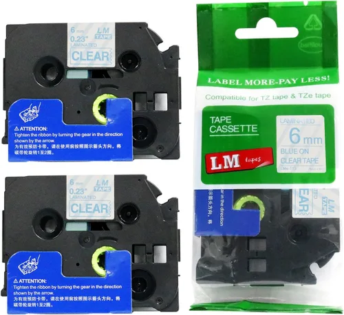 Miniatura 31 de Paquete de 1 unidad LM Tapes LMe511 Premium de 1/4 de pulgada con impresión negra en etiqueta azul compatible con Brother TZe-511 P-Touch, incluye