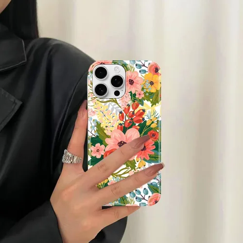 Miniatura 8 de J.west Funda de silicona protectora de silicona para iPhone 14 Pro de 6.1 pulgadas, diseño floral de TPU suave con ramos de flores de verano, Bouquet