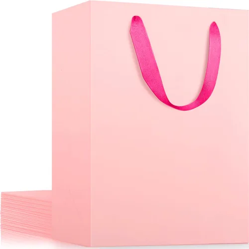 Miniatura 12 de EUSOAR Bolsas de compras y mercancías, tamaño mediano, 25 piezas de 7.8 x 3.9 x 11 pulgadas, bolsas de regalo reciclables de papel kraft marrón