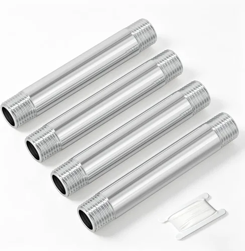 Miniatura 25 de TAISHER 2 accesorios de tubería de acero inoxidable, 1/2 "NPT x 1/2" NPT macho roscado, tubo fundido de pezón de 6 pulgadas de longitud