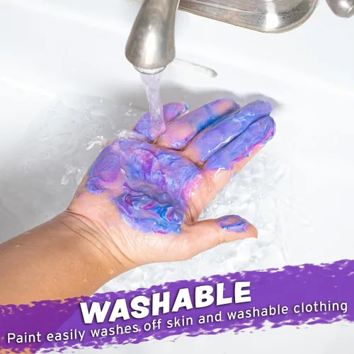 Miniatura 6 de Pintura para dedos, paquete de 24, lavable, no tóxica, juego de pintura para niños con tubos fáciles de separar, colores vibrantes para suministros