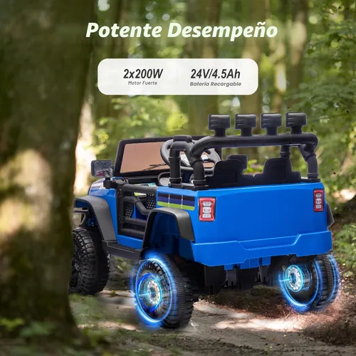 Miniatura 4 de Hikiddo - Coche eléctrico de 24 V para niños, vehículo eléctrico para montar, camioneta de juguete para niños pequeños de 3 a 5 años con control Azul