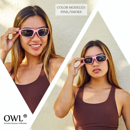 Miniatura 4 de OWL Gafas de motocicleta para mujer, con espuma acolchada, marco rosa, gafas de ciclismo UV400 de policarbonato para mujer