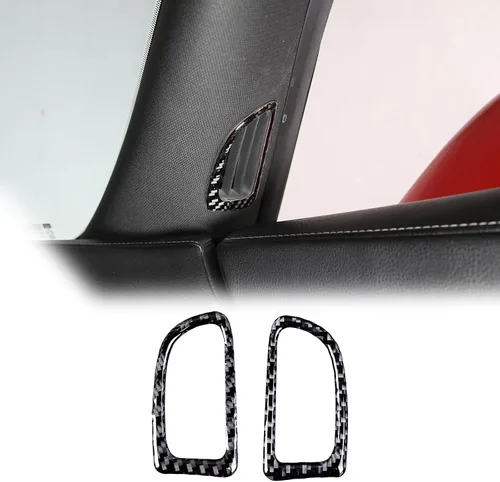 Sekhyna Marco de salida de aire para puerta interior de un pilar compatible con Corvette C7 Stingray 2014-2019 fibra de carbono suave, 2 piezas,