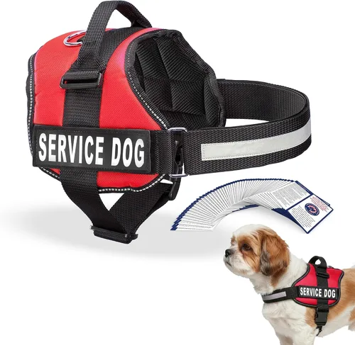 Miniatura 5 de Arnés Industrial Puppy para perros con correas y asa, y chaleco con parche reflectante, en un cómodo diseño de malla, Bright Red Rojo Brillante