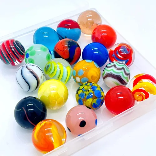 20 Canicas Vintage a granel para niños de 4-8-12 años, aficionado para juego de pista de canicas, juguete de canicas pequeño (16mm) (20 piezas)