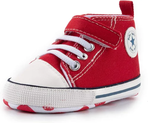 Miniatura 68 de KIDSUN zapatos deportivos altos hasta el tobillo para bebés, niños y niñas con suela antideslizante, suaves, para recién nacidos, zapatos