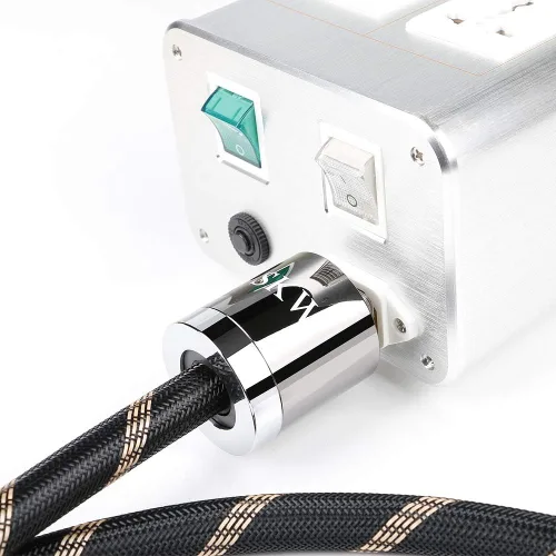 Miniatura 6 de SKW Upgrade C15 Audiophile Cable de alimentación de cobre de ultra alta pureza, cable de alimentación macho a hembra, enchufe de EE. UU.