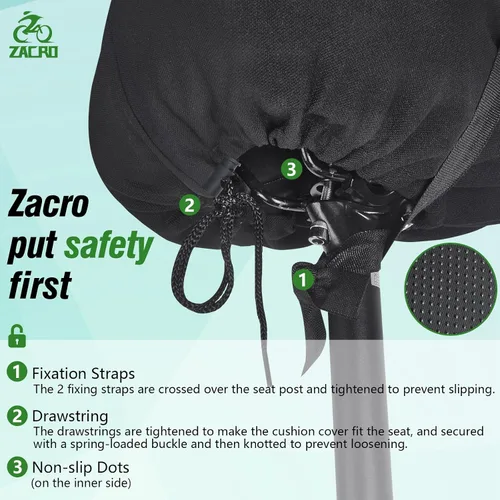 Miniatura 4 de Zacro Bike Seat Cushion - Padded Gel Bike Seat Cover for Men & Women, Padding Bicycle Saddle fit with Peloton/Spin Stationary Exercise/Mountain Road