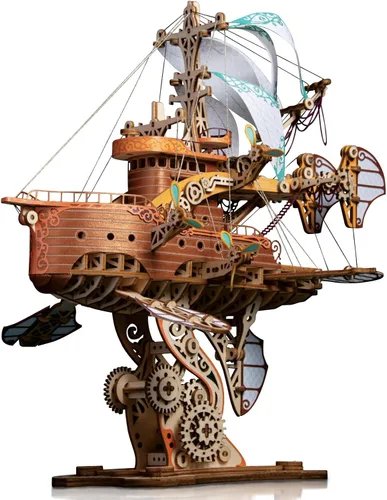 GuDoQi Rompecabezas de madera 3D para adultos, kit de modelo de nave espacial de fantasía, rompecabezas educativo para adultos para construir, kit