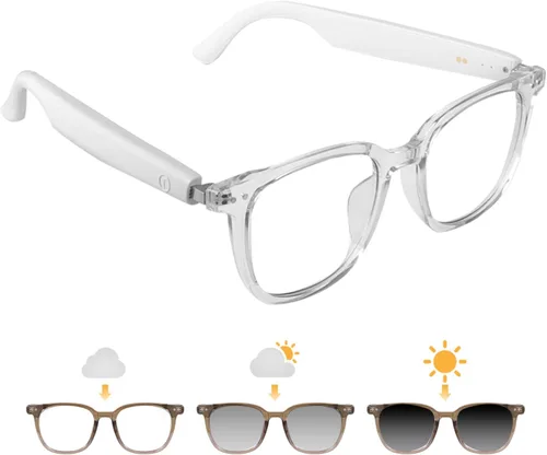 Miniatura 7 de Lentes inteligentes para mujeres y hombres, gafas Bluetooth de oreja abierta con lentes fotocromáticas, control táctil, asistente de voz y audio