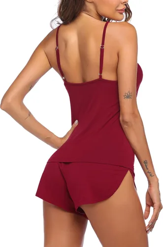 Miniatura 2 de Ekouaer Conjunto de pijama para mujer, ropa de dormir de rayón con cuello en V y pantalones cortos