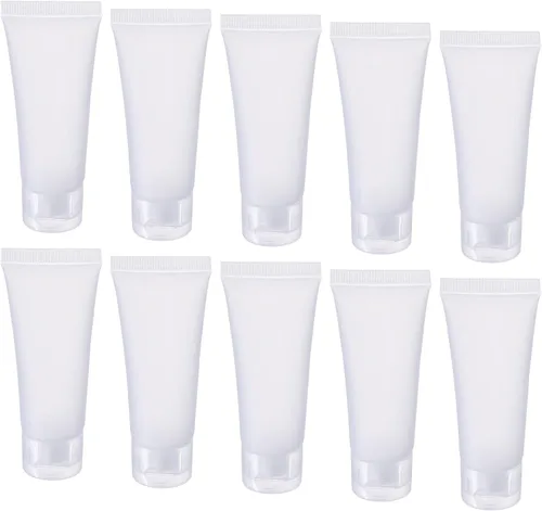 M METERXITY Paquete de 50 botellas de viaje recargables, champú acondicionador, tubos cosméticos vacíos con tapa abatible para viajes domésticos