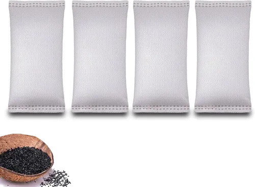 Miniatura 10 de Bolsas purificadoras de aire de carbón con cáscara de coco de 1.76 onzas, elimina olores y humedad, bolsas purificadoras de aire fresco natural