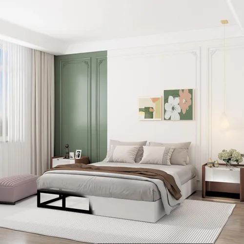 Miniatura 5 de Base de resorte de 9 pulgadas para cama tamaño matrimonial, base de colchón de metal resistente, capacidad de 3000 libras, perfil alto, sin ruido