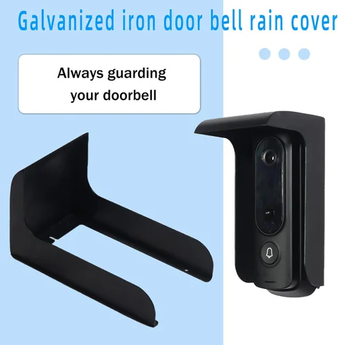 Miniatura 4 de Funda para timbre de puerta, protector de timbre de metal negro, protector de timbre de video pequeño, cubierta de teclado de control de acceso al