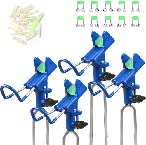 Miniatura 7 de Soporte para Caña de Pescar para Suelo, Soportes Mejorados para Caña de Pescar de Orilla Ajustables 360°, 2/4 piezas Soporte Extra Largo para Caña