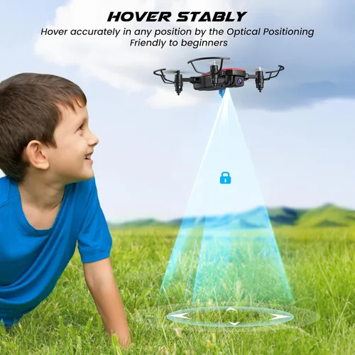 Miniatura 2 de SIMREX Mini dron con cámara 720P HD FPV, cuadricóptero plegable controlado por control remoto, mini dron con mantenimiento de altitud, volteo 3D