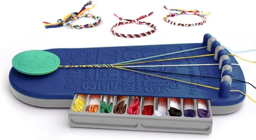 Miniatura 8 de Kit de fabricación de pulseras de Choose Friendship – 20 hilos precortados, telar portátil con almacenamiento, hace 8 pulseras, regalo artesanal