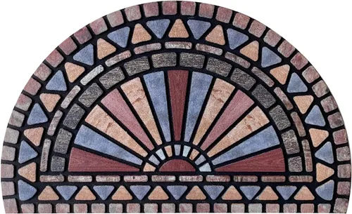 Miniatura 13 de Tapete medio redondo de 18 x 30 pulgadas, antideslizante, de goma duradera, de perfil bajo, resistente, fácil de limpiar, decoración de entrada